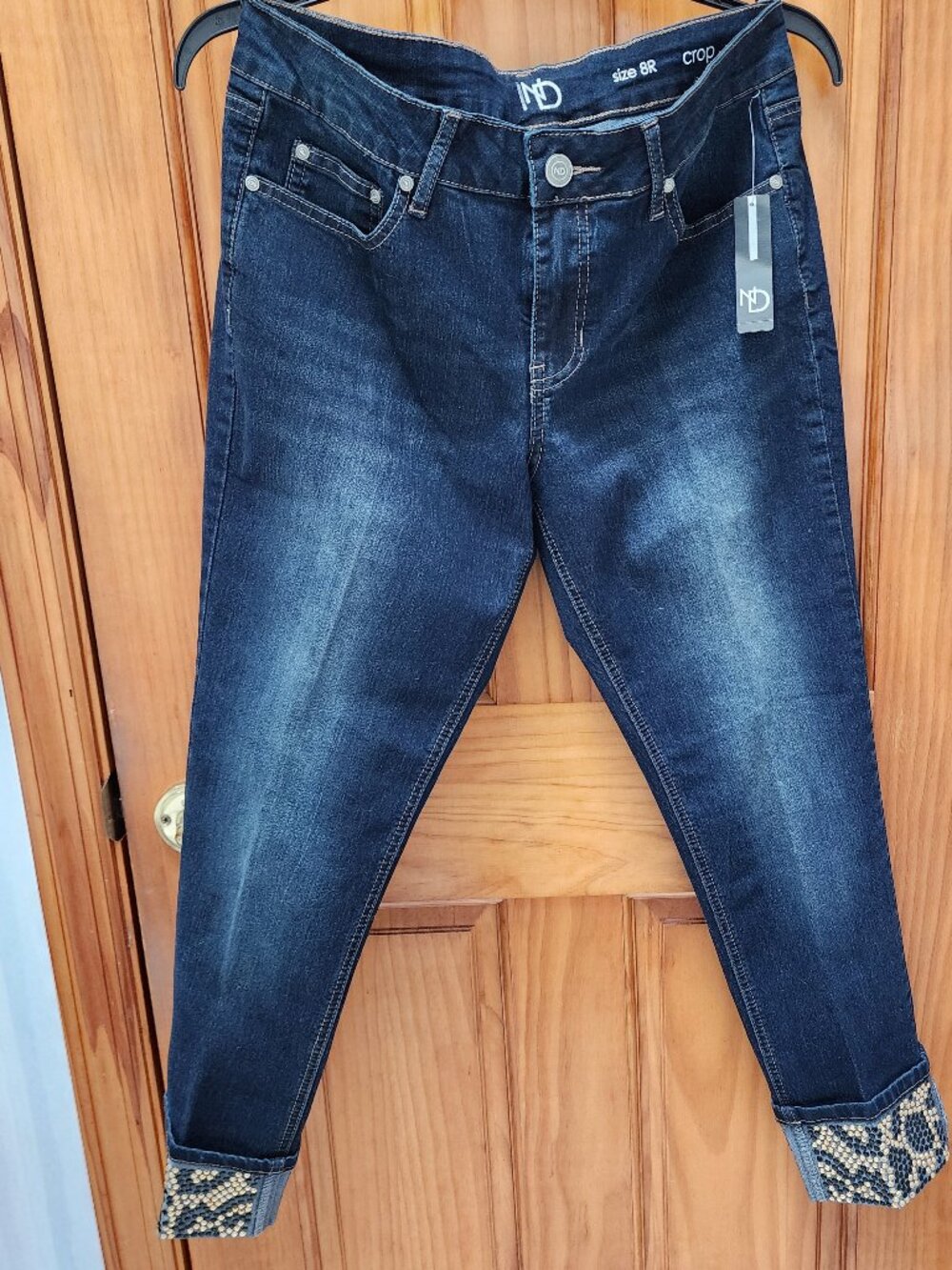 Women's fancy step New Directions Dark Blue Fashion Jeans 8 R new with tags